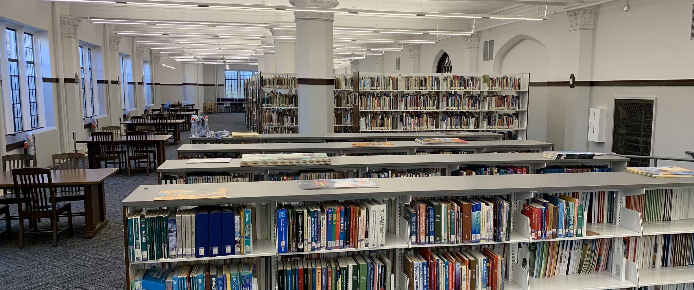 Study space in historic Farrell Library