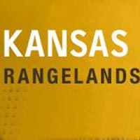 Orange background with the words Kansas Rangelands