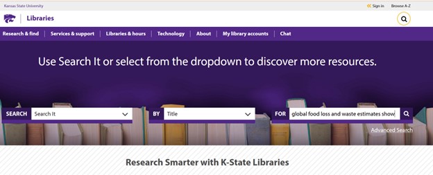 Type the article title into the "for" search box on the K-State Libraries homepage.