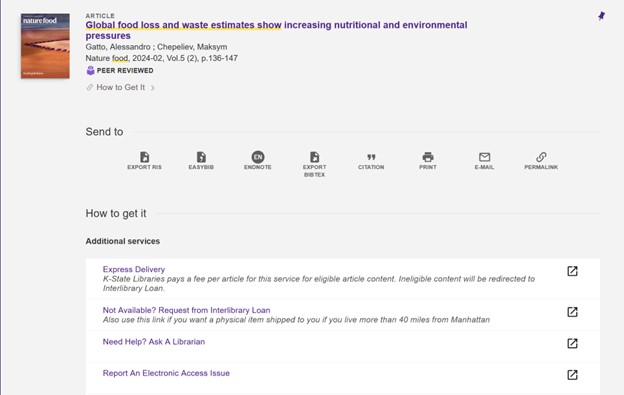 Click the "Express Delivery" link to request article access.